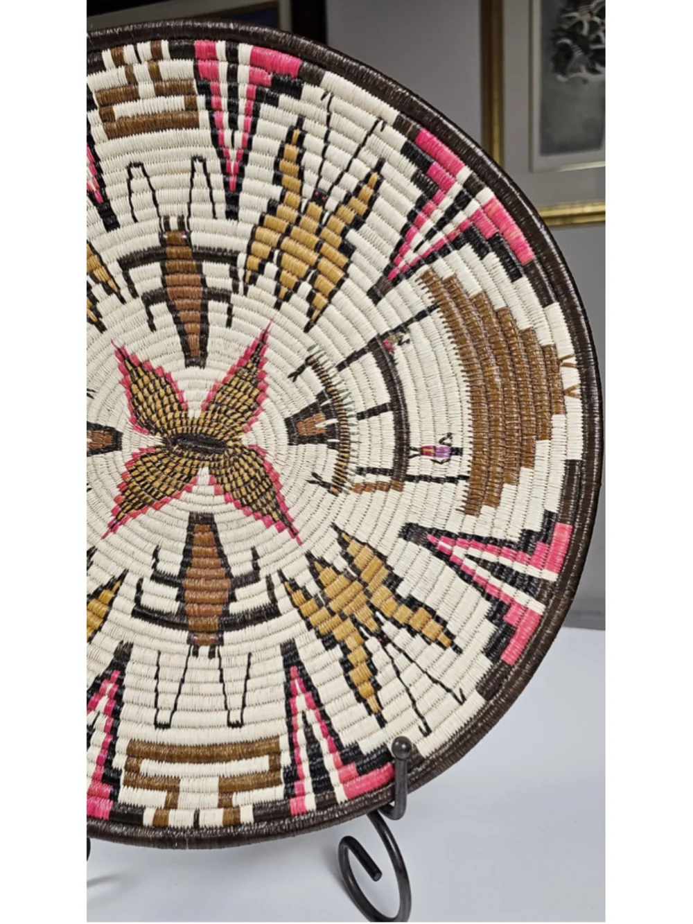 Southwestern Style Woven Coiled Basket Plaque 13